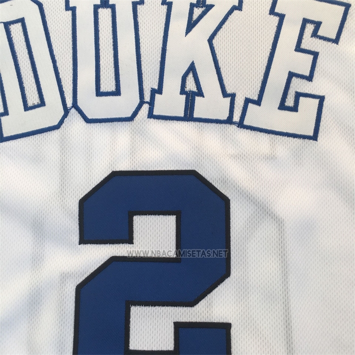 Camiseta NCAA Duke Blue Devils Cam Reddish Blanco